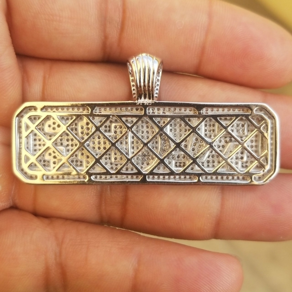 Sterling Silver 925 Rhodium finish Rich Pendant - Picture 2 of 2